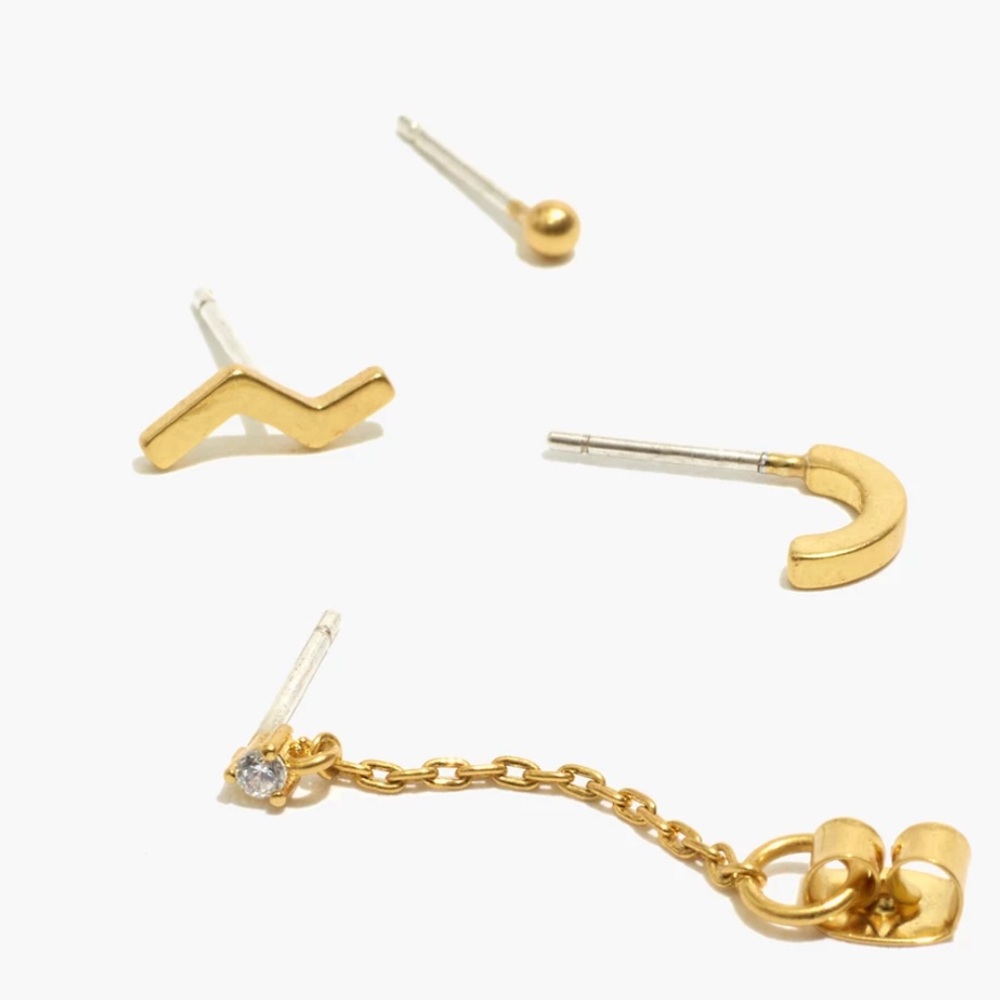 2x Madewell zigzag earring set